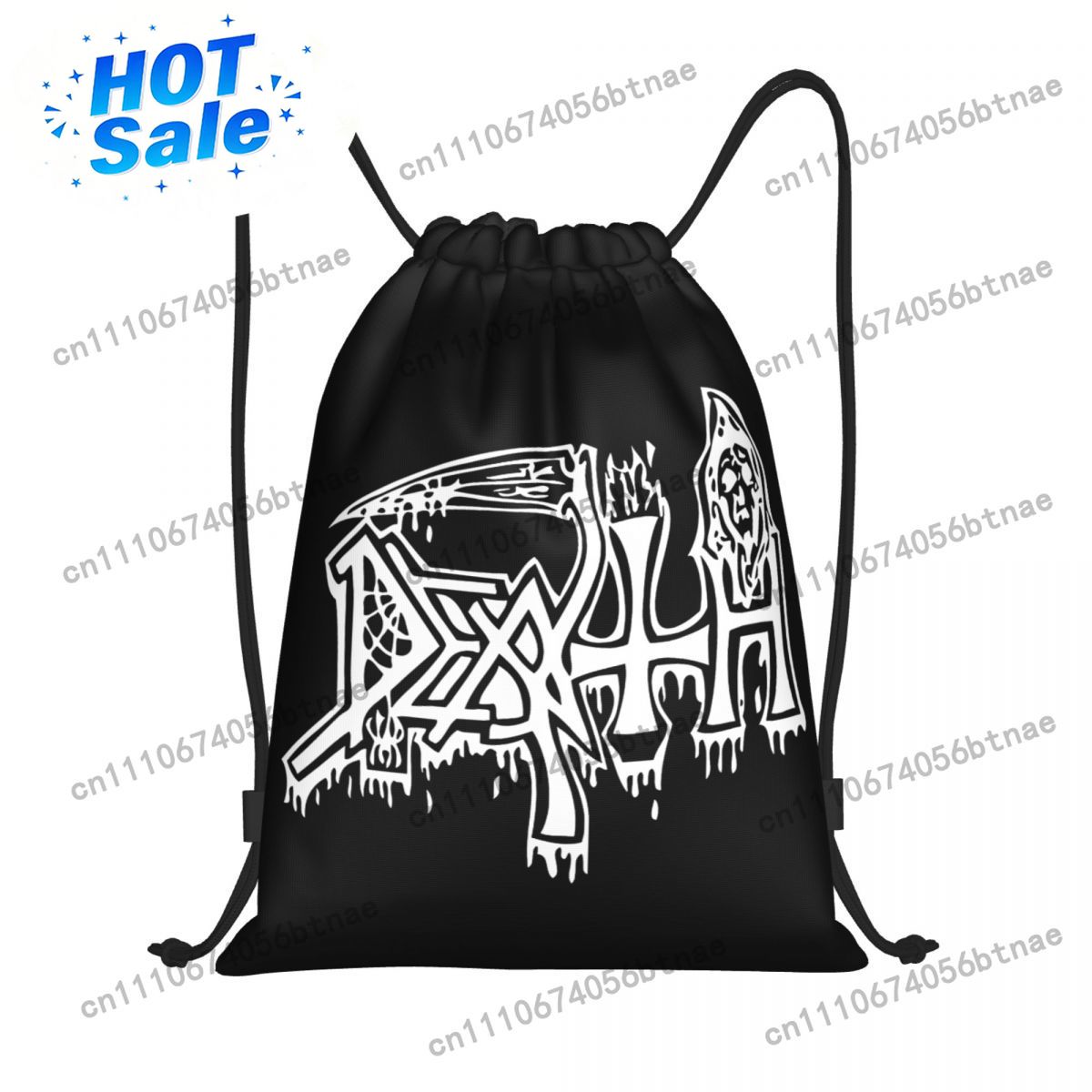 Drawstring Gym Bag - デスプリント巾着バックパックスポーツジムバッグ男性女性用ヘビーメタルロックギフトショッピングサックパック