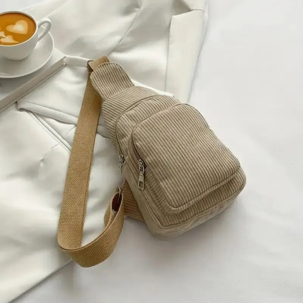 Mini Backpack Purse - ヴィンテージコーデュロイクロスボディバッグレトロチェストスリングバッグ女性のカジュアルショルダー財布 & バックパックスリムミニ電話ポーチ