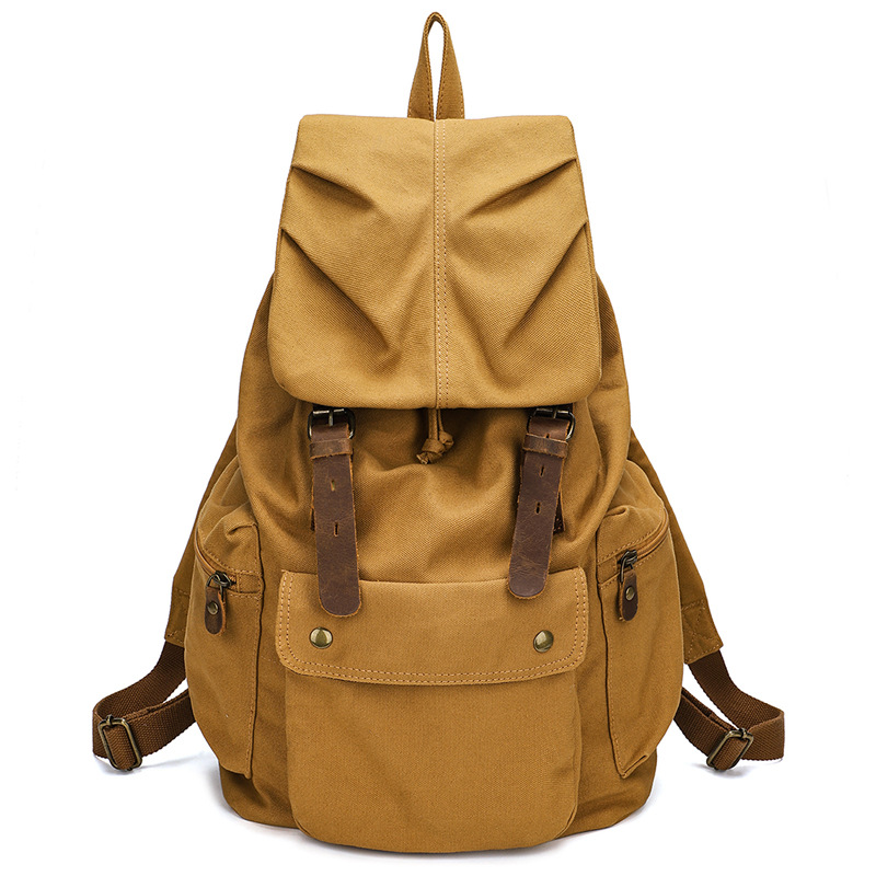 大容量キャンバスバックパック通気性軽量吸汗性トラベルバッグカ - Canvas Backpack Casual のレビューと価格