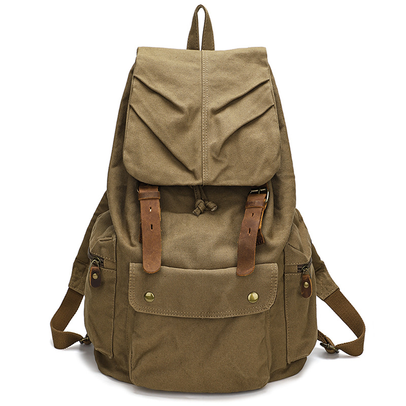 大容量キャンバスバックパック通気性軽量吸汗性トラベルバッグカ - Canvas Backpack Casual のレビューと価格