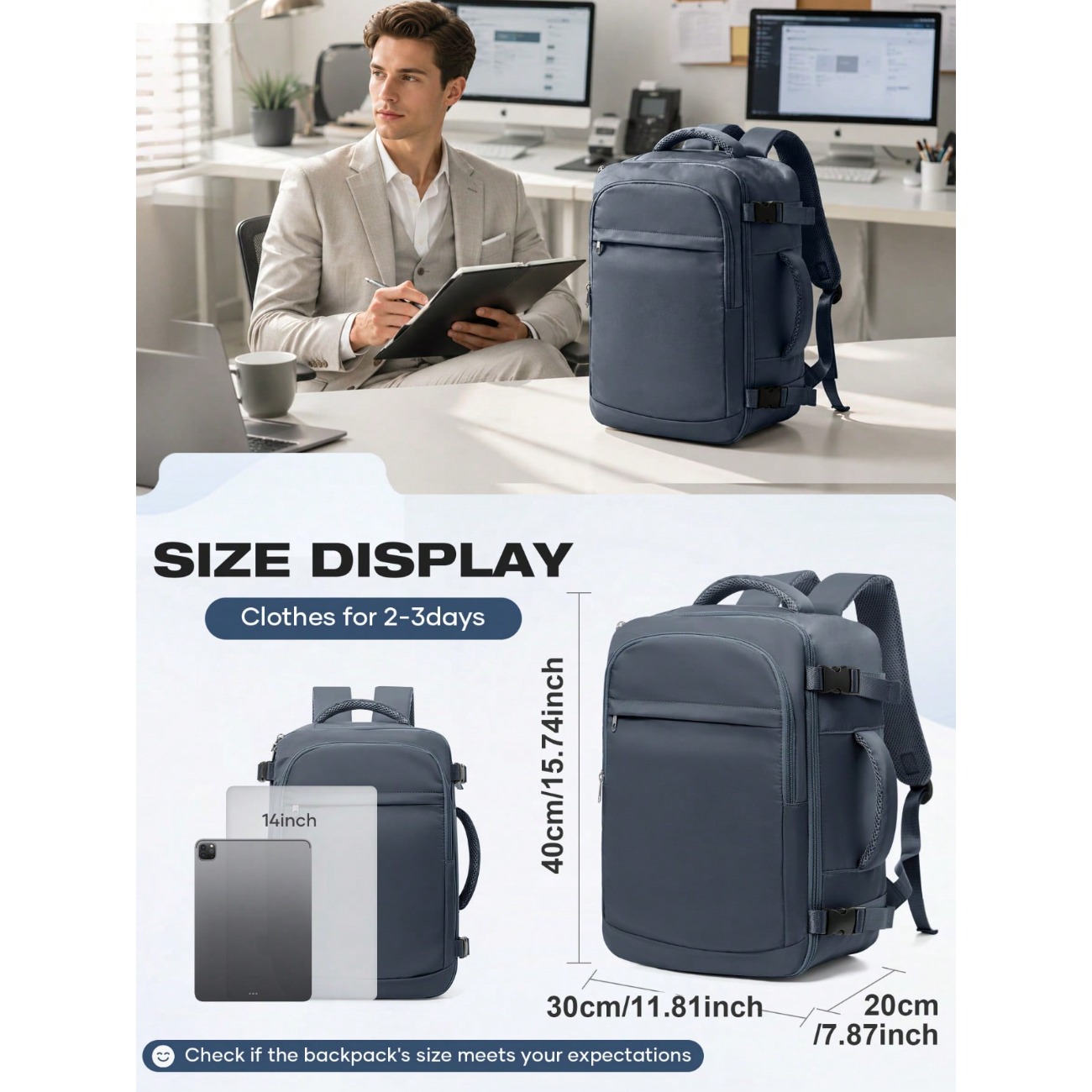 軽量大容量トラベルバックパック、防水ナイロン生地、短期旅行用 - Laptop Backpack 15.6 のレビューと価格