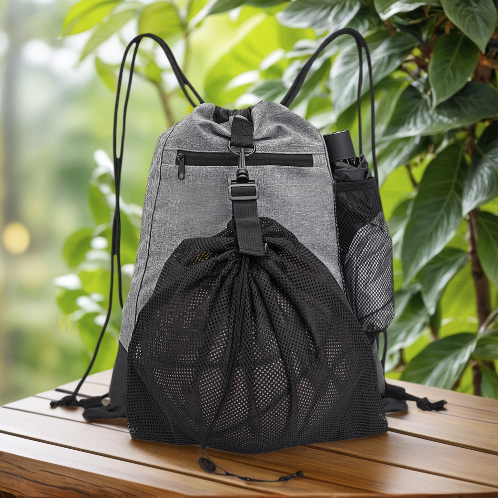ドローストリング付きバスケットボールバックパック、取り外し可 - Drawstring Gym Bag のレビューと価格